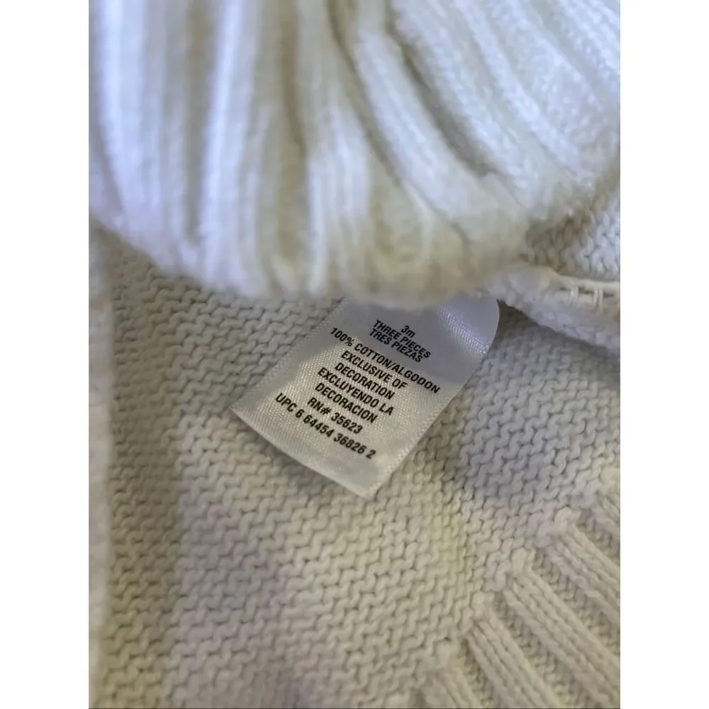 Carter’s Fair Isle Sweater Vest Baby Boy Zip Mock Neck White 3 Months Knit